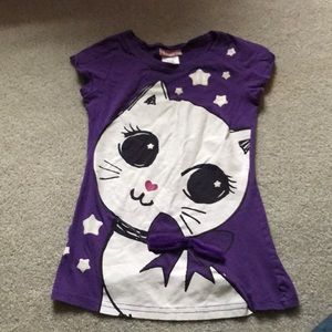 Girls Cat Tee🐱 with bow detail